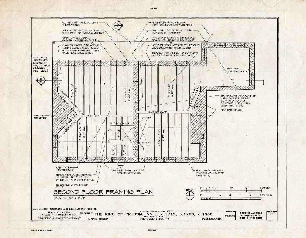 Blueprint HABS PA,46-King,1- (Sheet 3 of 11) - King of Prussia Inn, U.S. Route 202 (Upper Merion Township), King of Prussia, Montgomery County, PA