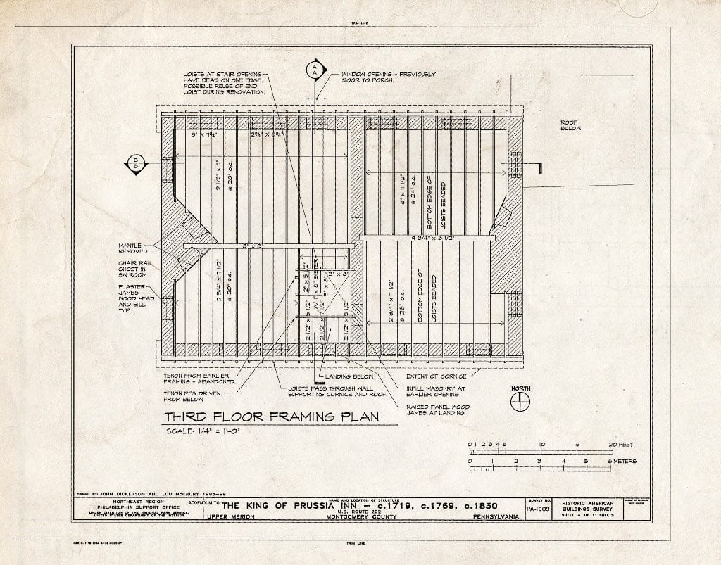 Blueprint HABS PA,46-King,1- (Sheet 4 of 11) - King of Prussia Inn, U.S. Route 202 (Upper Merion Township), King of Prussia, Montgomery County, PA