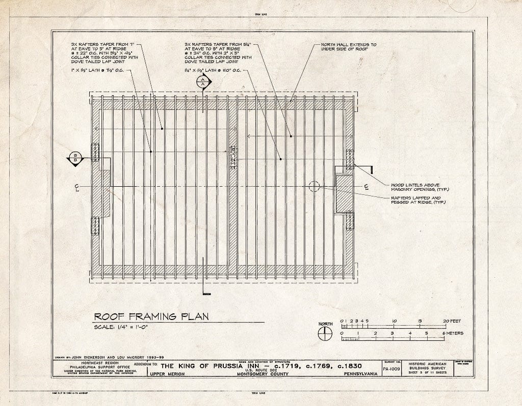 Blueprint HABS PA,46-King,1- (Sheet 5 of 11) - King of Prussia Inn, U.S. Route 202 (Upper Merion Township), King of Prussia, Montgomery County, PA