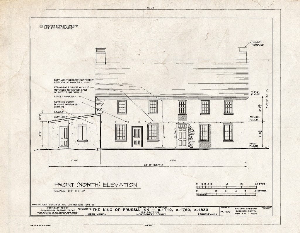 Blueprint HABS PA,46-King,1- (Sheet 6 of 11) - King of Prussia Inn, U.S. Route 202 (Upper Merion Township), King of Prussia, Montgomery County, PA