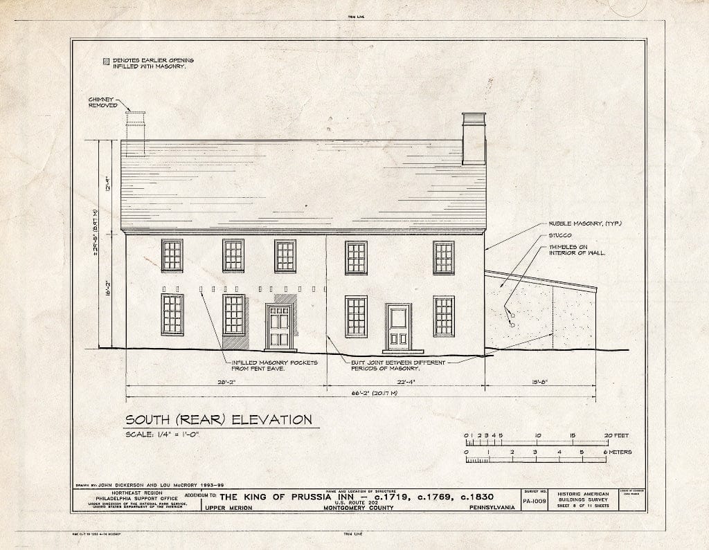 Blueprint HABS PA,46-King,1- (Sheet 8 of 11) - King of Prussia Inn, U.S. Route 202 (Upper Merion Township), King of Prussia, Montgomery County, PA