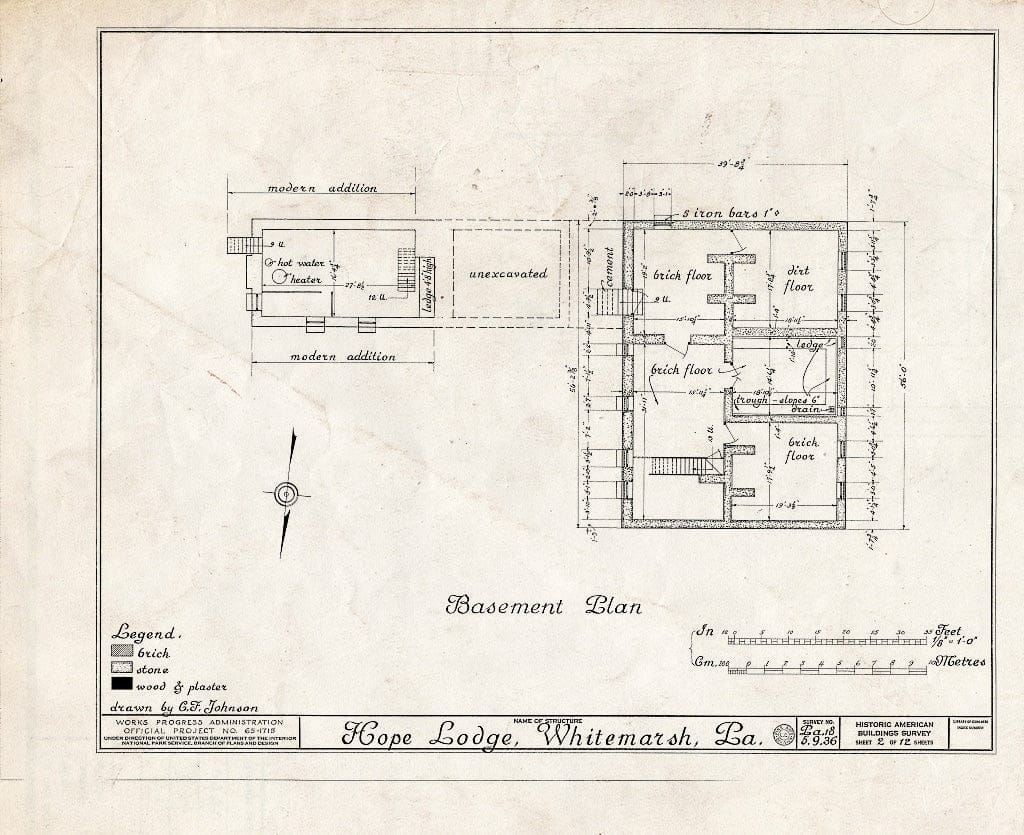 Blueprint HABS PA,46-Whim,2- (Sheet 2 of 12) - Hope Lodge, Bethlehem & Skippack Pikes, Whitemarsh, Montgomery County, PA