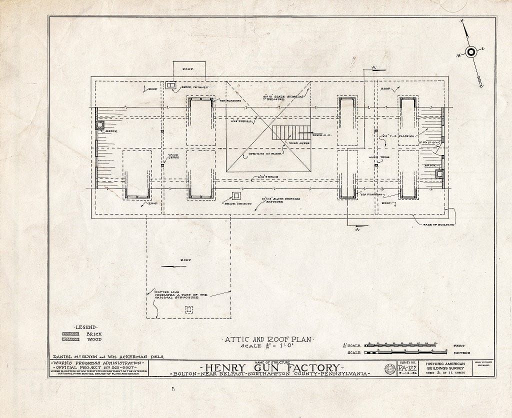 Blueprint HABS PA,48-Bolt,1- (Sheet 3 of 11) - Henry Gun Factory, Belfast, Northampton County, PA