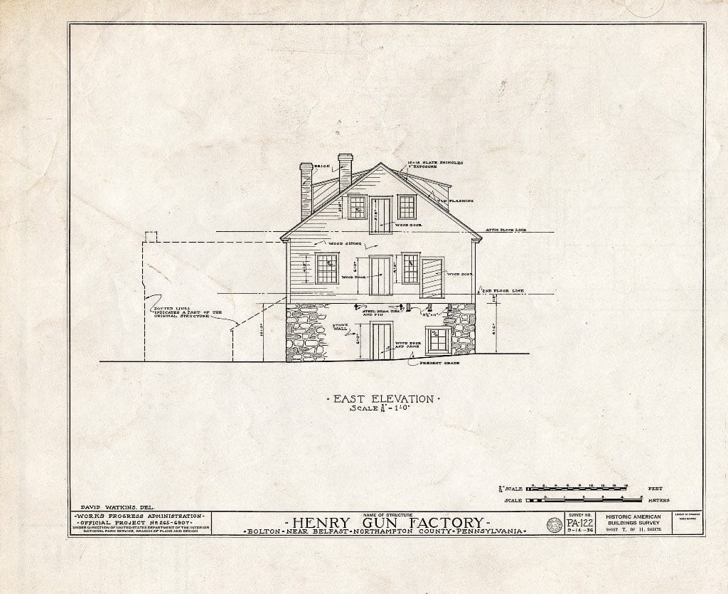 Blueprint HABS PA,48-Bolt,1- (Sheet 7 of 11) - Henry Gun Factory, Belfast, Northampton County, PA