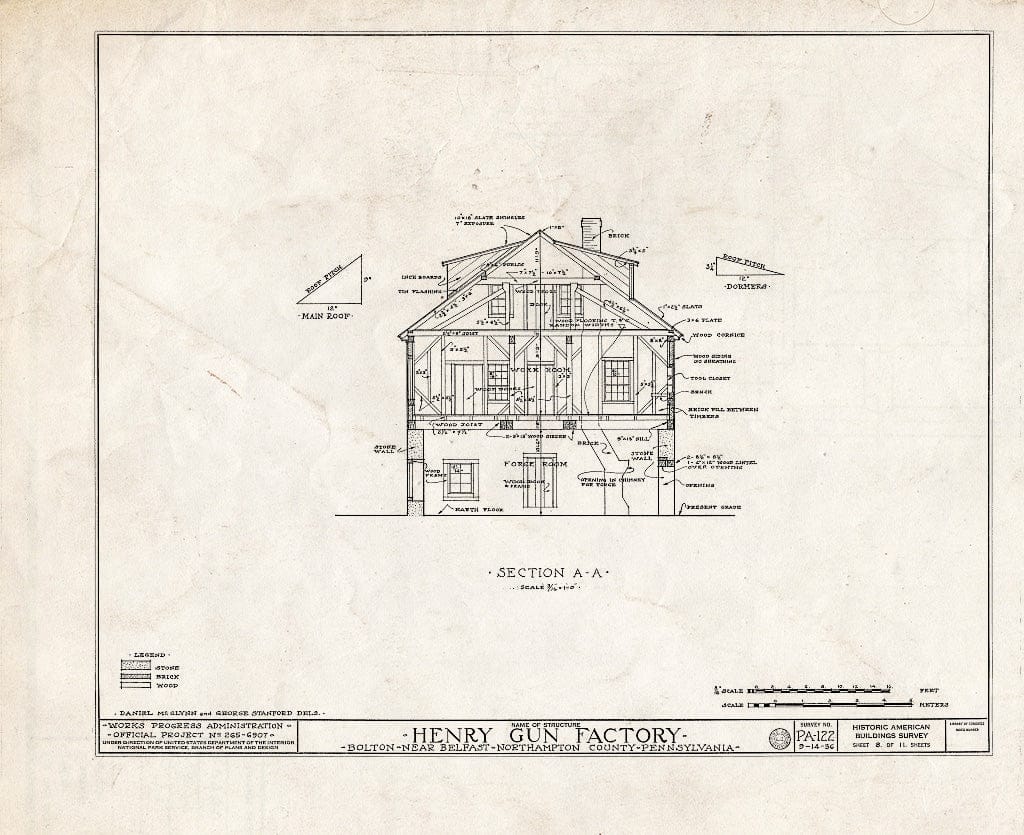 Blueprint HABS PA,48-Bolt,1- (Sheet 8 of 11) - Henry Gun Factory, Belfast, Northampton County, PA