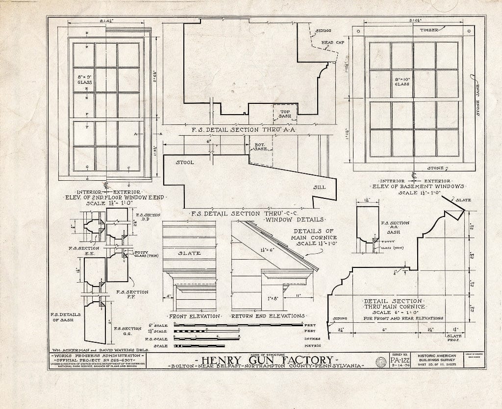 Blueprint HABS PA,48-Bolt,1- (Sheet 10 of 11) - Henry Gun Factory, Belfast, Northampton County, PA