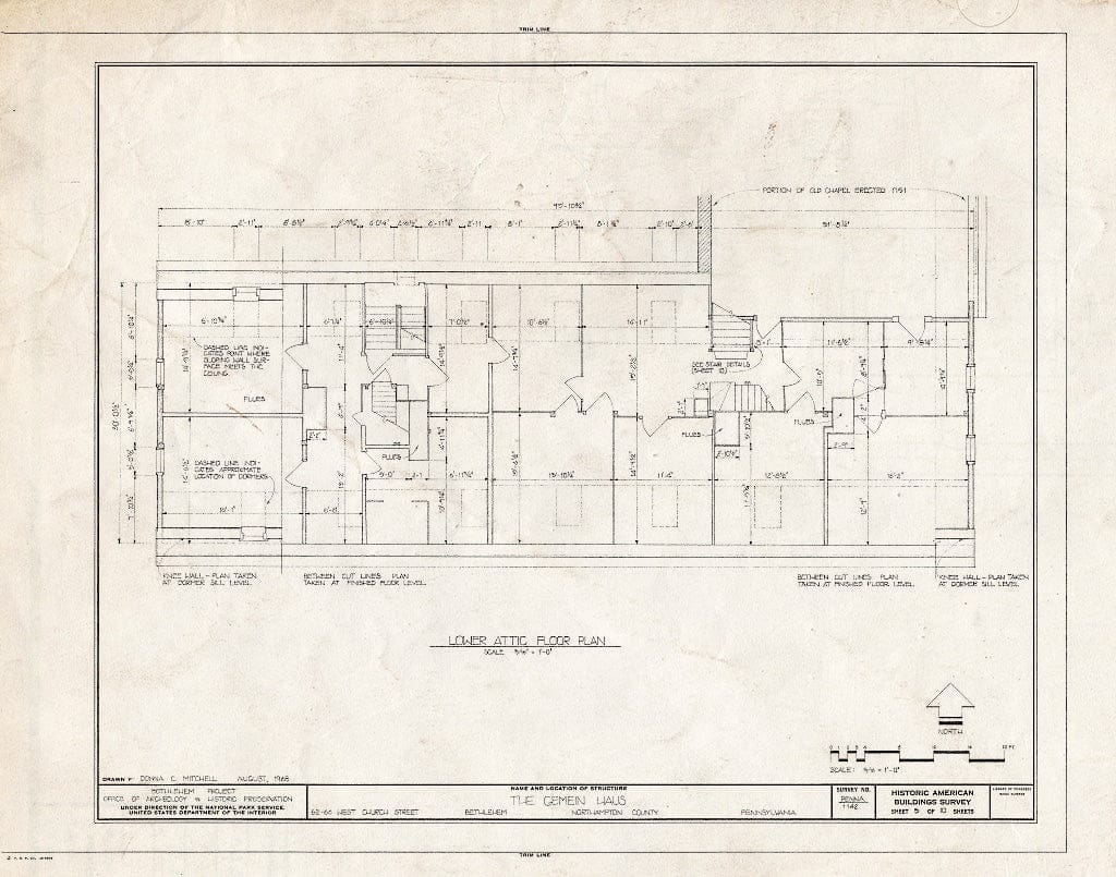 Blueprint HABS PA,48-Beth,3-A- (Sheet 5 of 10) - Gemein Haus, 62-66 West Church Street, Bethlehem, Northampton County, PA