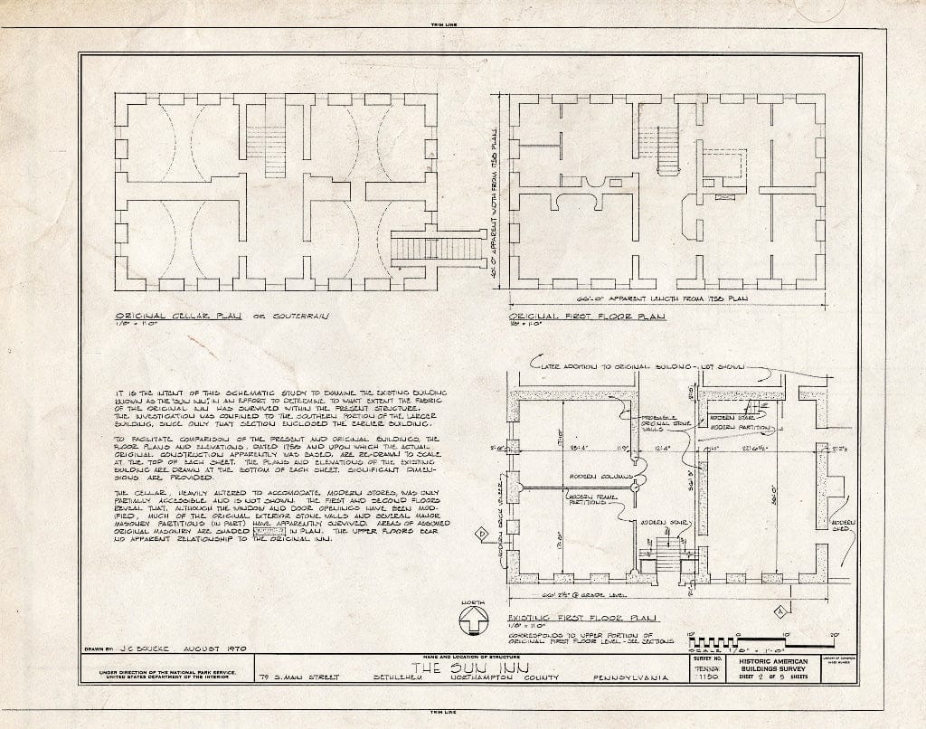 Blueprint HABS PA,48-Beth,13- (Sheet 2 of 5) - Sun Inn, 564 Main Street, Bethlehem, Northampton County, PA