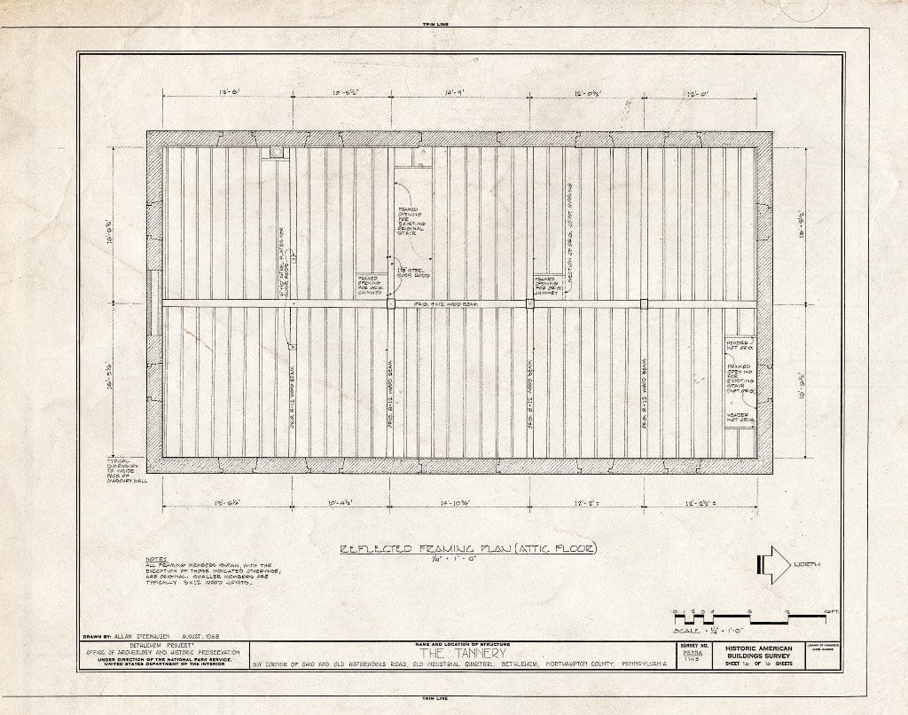 Blueprint HABS PA,48-Beth,7B- (Sheet 16 of 16) - Tannery, Monocacy Creek Vicinity, Bethlehem, Northampton County, PA