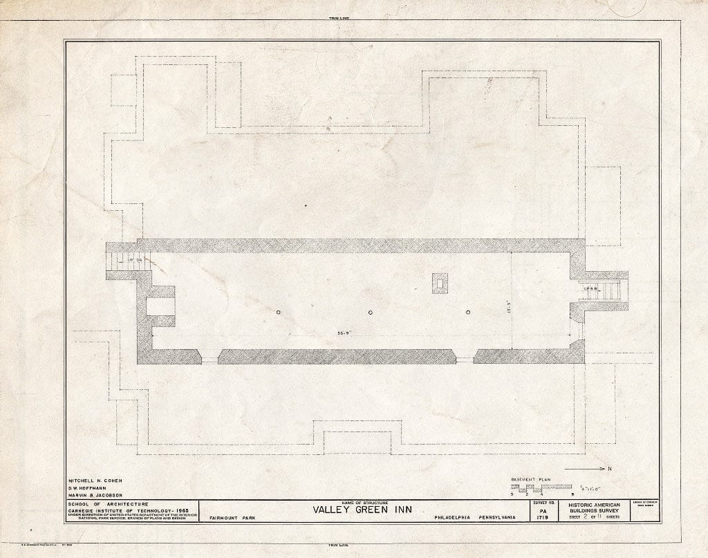 Blueprint HABS PA,51-PHLIA,83- (Sheet 2 of 11) - Valley Green Inn, Wissahickon Drive, Philadelphia, Philadelphia County, PA