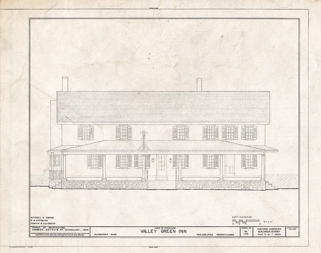 Blueprint HABS PA,51-PHLIA,83- (Sheet 8 of 11) - Valley Green Inn, Wissahickon Drive, Philadelphia, Philadelphia County, PA