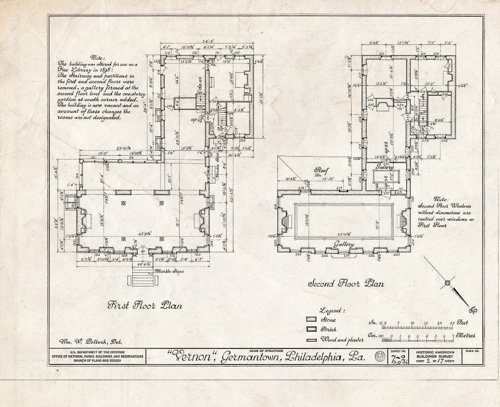 Blueprint HABS PA,51-Germ,38- (Sheet 1 of 17) - Vernon, Germantown Avenue, Vernon Park, Philadelphia, Philadelphia County, PA