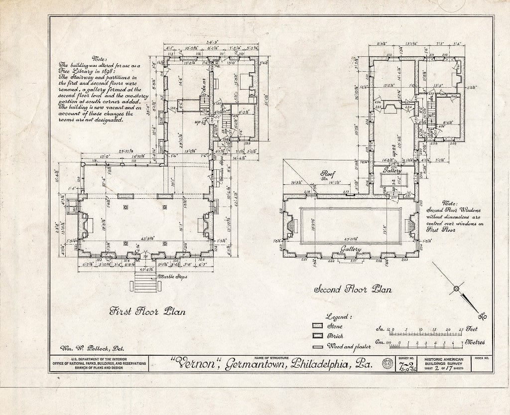Blueprint HABS PA,51-Germ,38- (Sheet 2 of 17) - Vernon, Germantown Avenue, Vernon Park, Philadelphia, Philadelphia County, PA