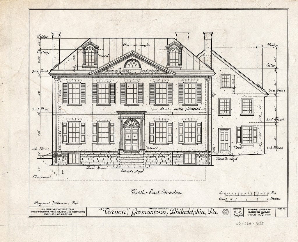 Blueprint HABS PA,51-Germ,38- (Sheet 4 of 17) - Vernon, Germantown Avenue, Vernon Park, Philadelphia, Philadelphia County, PA