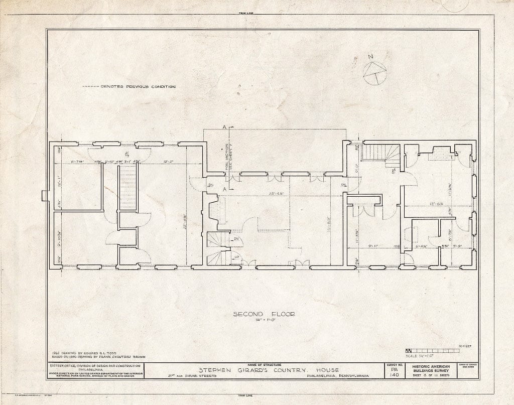 Blueprint HABS PA,51-PHLA,226- (Sheet 3 of 11) - Stephen Girard Country House, Shunk & Twenty-First Streets, Philadelphia, Philadelphia County, PA
