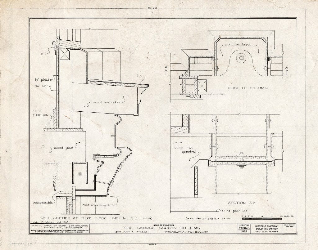 Blueprint HABS PA,51-Phila,258- (Sheet 4 of 4) - George Gordon Building, 300 Arch Street, Philadelphia, Philadelphia County, PA