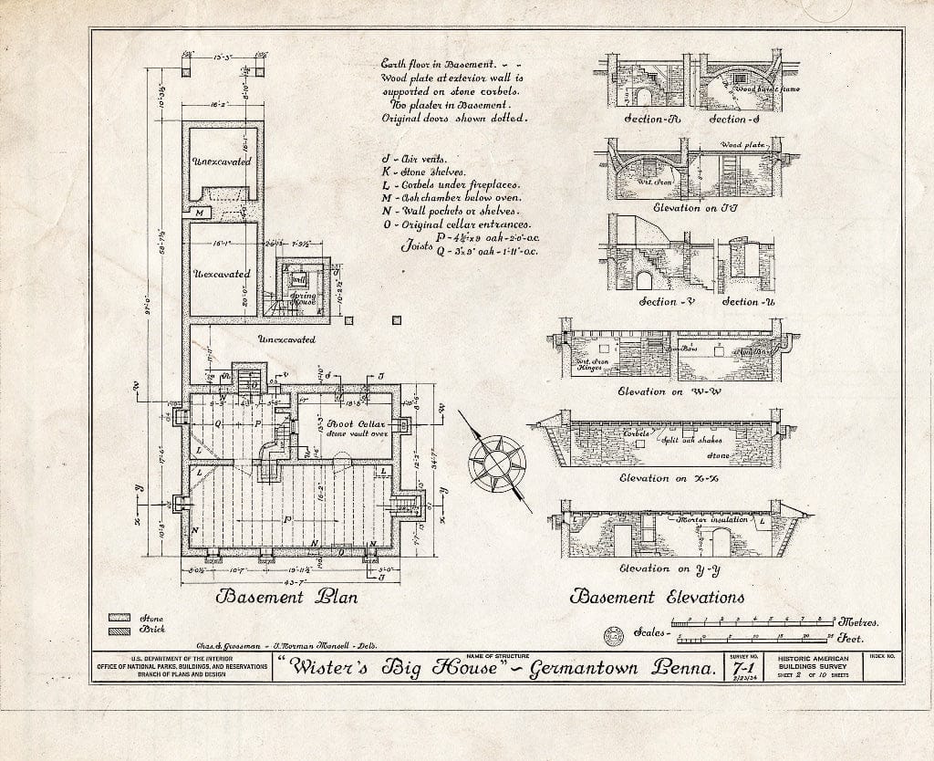 Blueprint HABS PA,51-Germ,23- (Sheet 2 of 10) - Grumblethorpe, 5267 Germantown Avenue, Philadelphia, Philadelphia County, PA