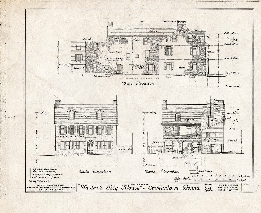 Blueprint HABS PA,51-Germ,23- (Sheet 5 of 10) - Grumblethorpe, 5267 Germantown Avenue, Philadelphia, Philadelphia County, PA