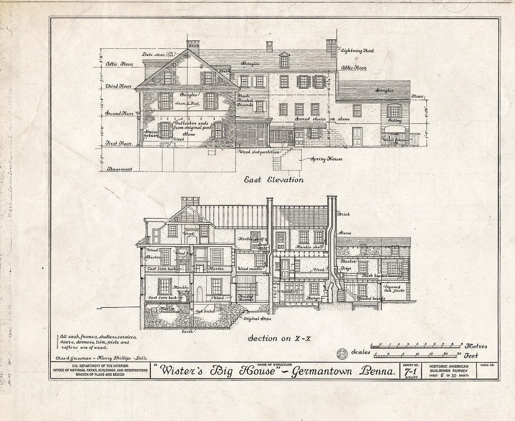 Blueprint HABS PA,51-Germ,23- (Sheet 6 of 10) - Grumblethorpe, 5267 Germantown Avenue, Philadelphia, Philadelphia County, PA