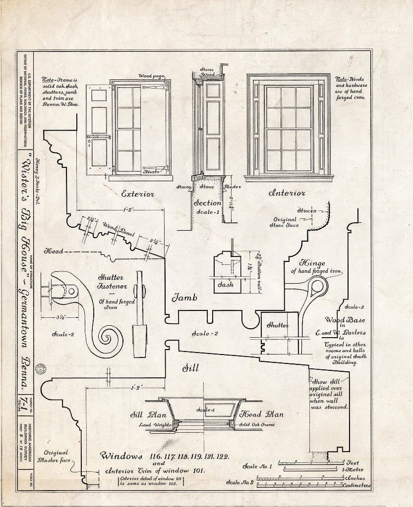 Blueprint HABS PA,51-Germ,23- (Sheet 8 of 10) - Grumblethorpe, 5267 Germantown Avenue, Philadelphia, Philadelphia County, PA