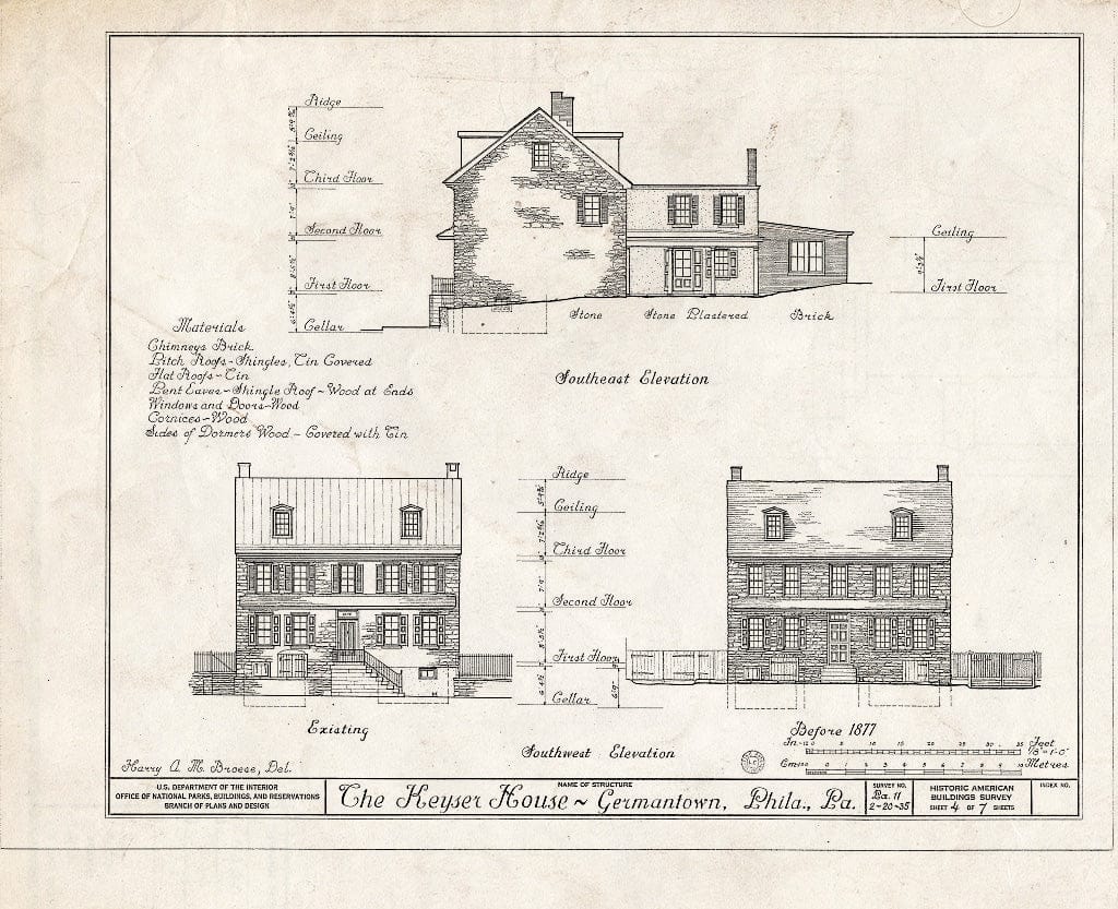 Blueprint HABS PA,51-Germ,52- (Sheet 4 of 7) - Keyser House, 6205 Germantown Avenue, Philadelphia, Philadelphia County, PA