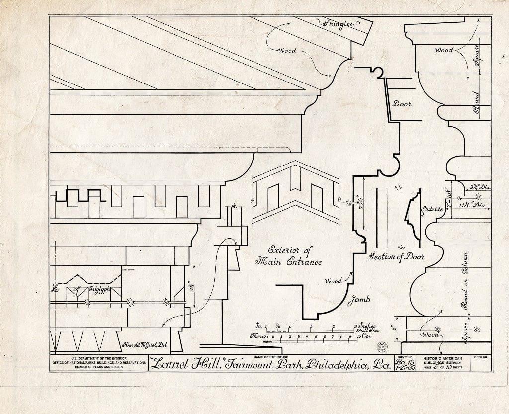 Blueprint HABS PA,51-Phila,12- (Sheet 5 of 10) - Laurel Hill, Edgeley Point Lane, Philadelphia, Philadelphia County, PA