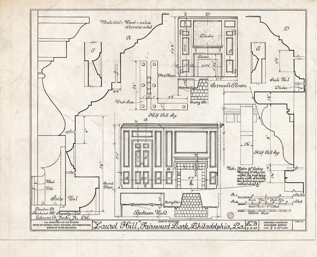 Blueprint HABS PA,51-Phila,12- (Sheet 8 of 10) - Laurel Hill, Edgeley Point Lane, Philadelphia, Philadelphia County, PA