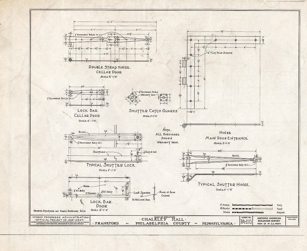 Blueprint HABS PA,51-Phila,62- (Sheet 18 of 24) - Chalkley Hall, Wheatsheaf Lane & Sepviva Street, Philadelphia, Philadelphia County, PA