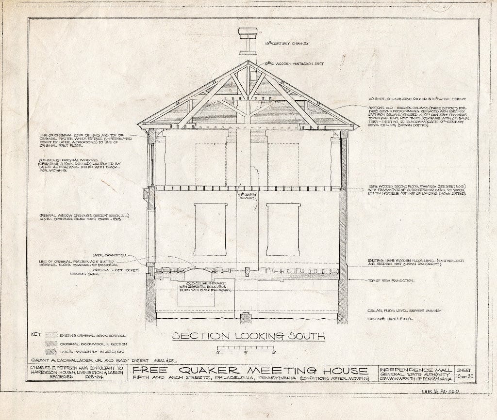 Blueprint HABS PA,51-Phila,158- (Sheet 12 of 22) - Free Quakers Meetinghouse, 500 Arch Street, Philadelphia, Philadelphia County, PA