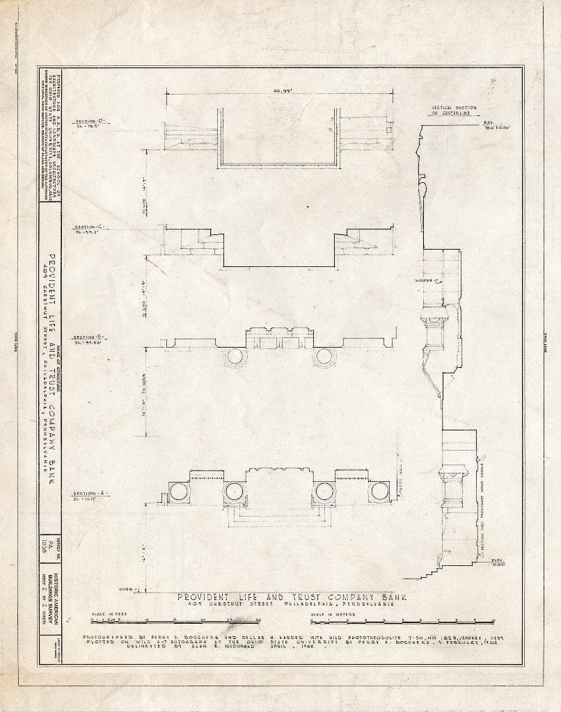 Blueprint HABS PA,51-Phila,256- (Sheet 2 of 2) - Provident Life & Trust Company Bank, 407-409 Chestnut Street, Philadelphia, Philadelphia County, PA