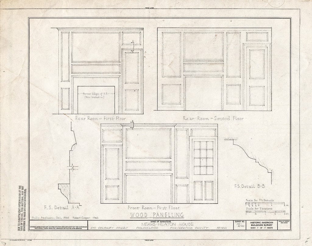 Blueprint HABS PA,51-Phila,385- (Sheet 1 of 4) - Mears-Heaton House, 240 Delancey Street, Philadelphia, Philadelphia County, PA