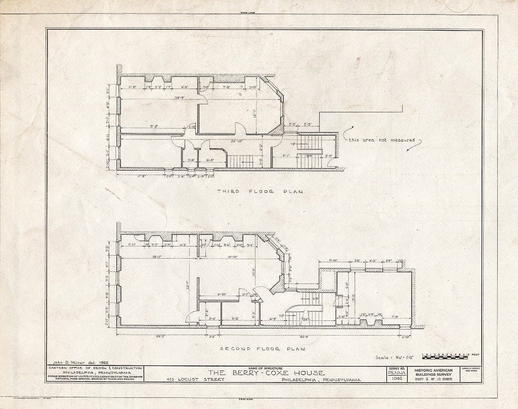 Blueprint HABS PA,51-Phila,168- (Sheet 3 of 10) - Berry-Coxe House, 413 Locust Street, Philadelphia, Philadelphia County, PA