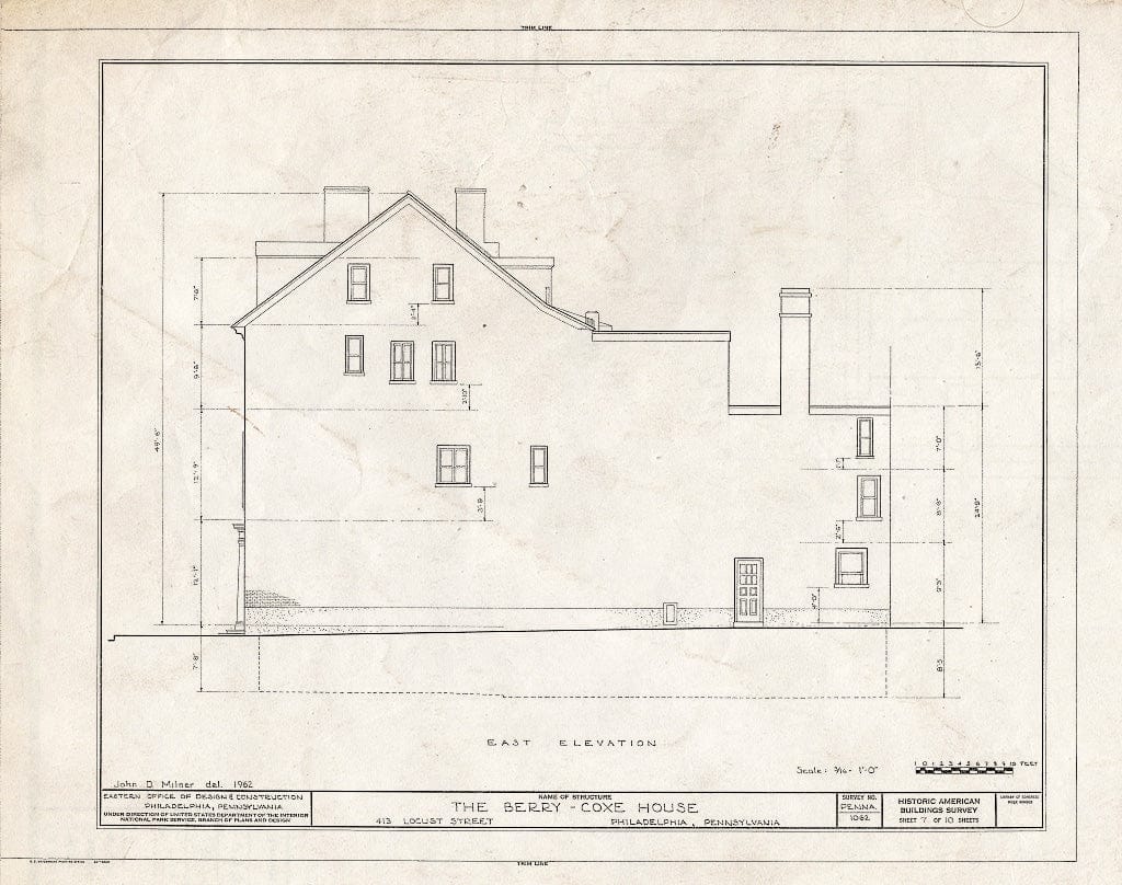 Blueprint HABS PA,51-Phila,168- (Sheet 7 of 10) - Berry-Coxe House, 413 Locust Street, Philadelphia, Philadelphia County, PA