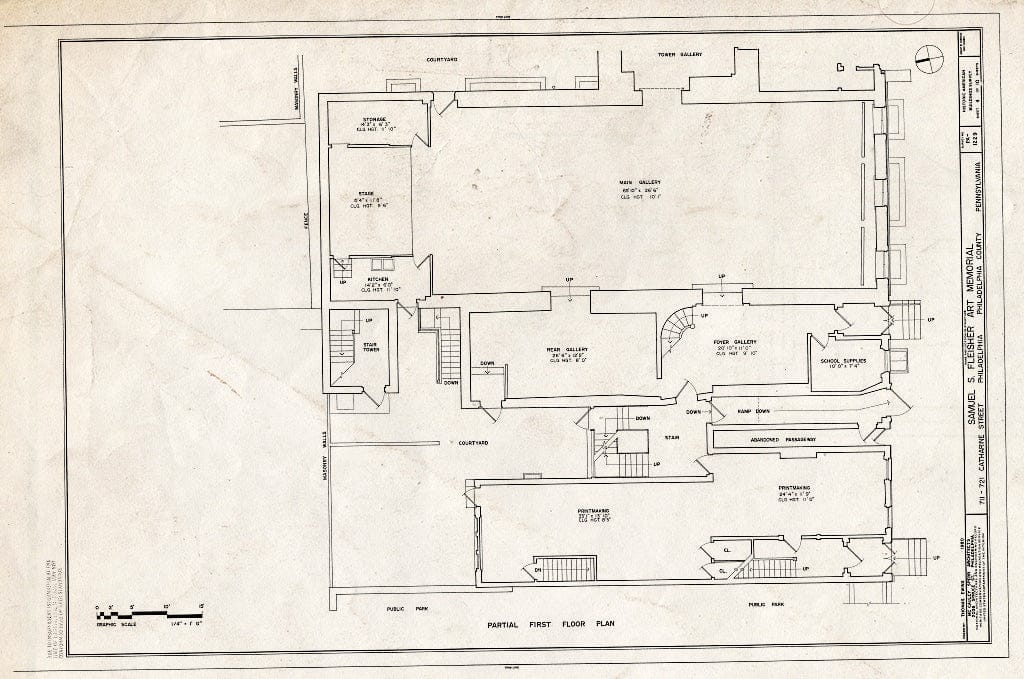 Blueprint HABS PA,51-Phila,369- (Sheet 4 of 10) - Samuel S. Fleisher Art Memorial, 711-721 Catharine Street, Philadelphia, Philadelphia County, PA