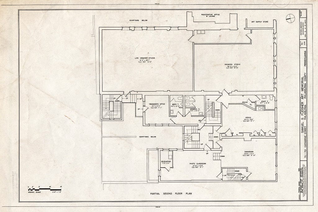 Blueprint HABS PA,51-Phila,369- (Sheet 6 of 10) - Samuel S. Fleisher Art Memorial, 711-721 Catharine Street, Philadelphia, Philadelphia County, PA