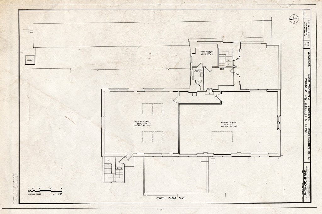 Blueprint HABS PA,51-Phila,369- (Sheet 9 of 10) - Samuel S. Fleisher Art Memorial, 711-721 Catharine Street, Philadelphia, Philadelphia County, PA