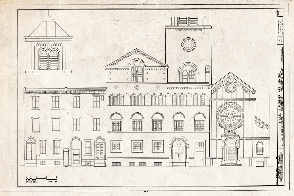 Blueprint HABS PA,51-Phila,369- (Sheet 10 of 10) - Samuel S. Fleisher Art Memorial, 711-721 Catharine Street, Philadelphia, Philadelphia County, PA