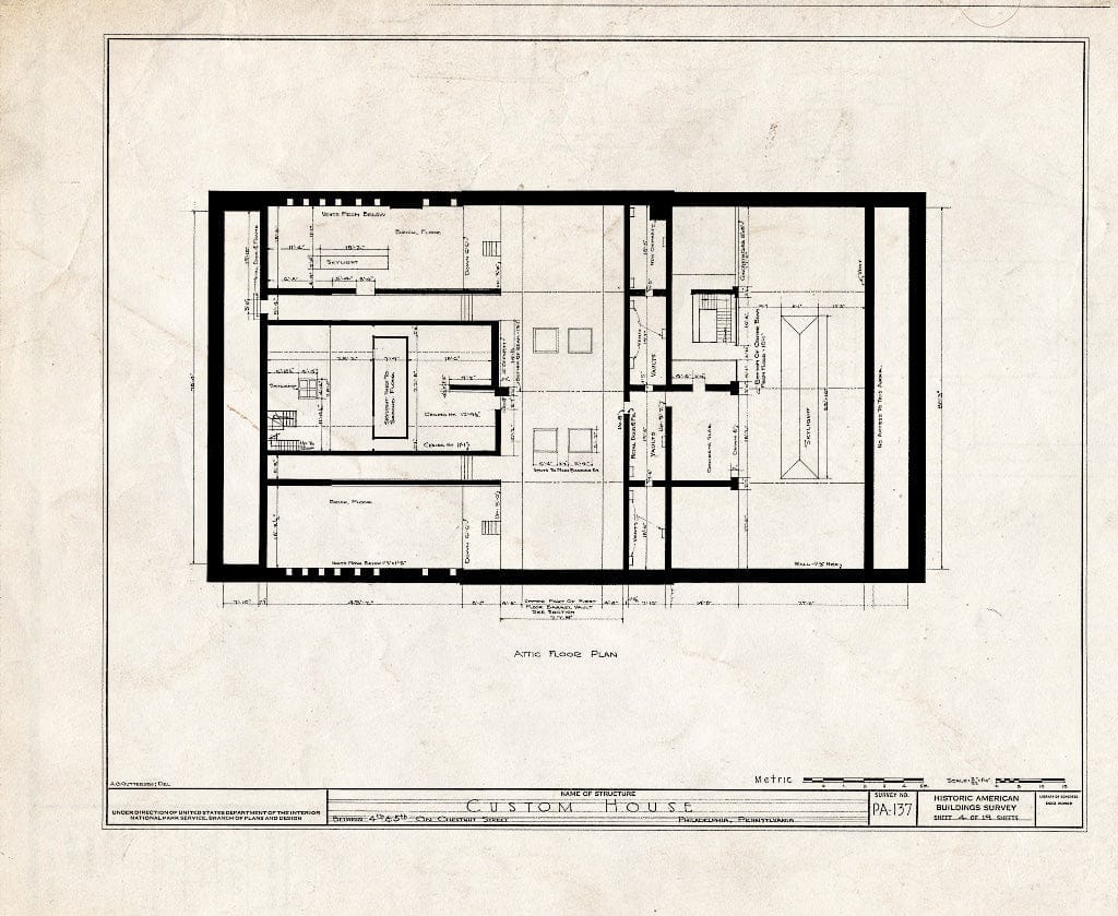Blueprint HABS PA,51-Phila,223- (Sheet 4 of 19) - Second Bank of The United States, 420 Chestnut Street, Philadelphia, Philadelphia County, PA