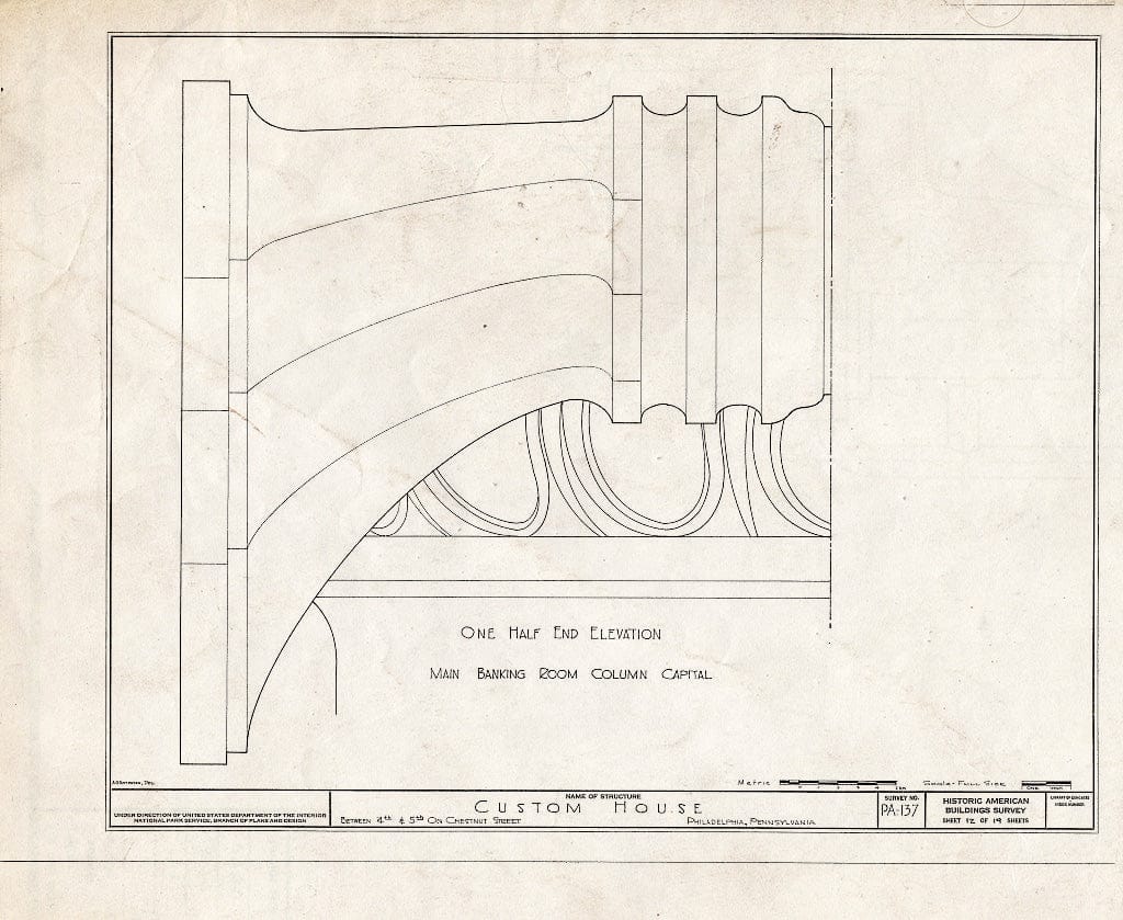 Blueprint HABS PA,51-Phila,223- (Sheet 12 of 19) - Second Bank of The United States, 420 Chestnut Street, Philadelphia, Philadelphia County, PA