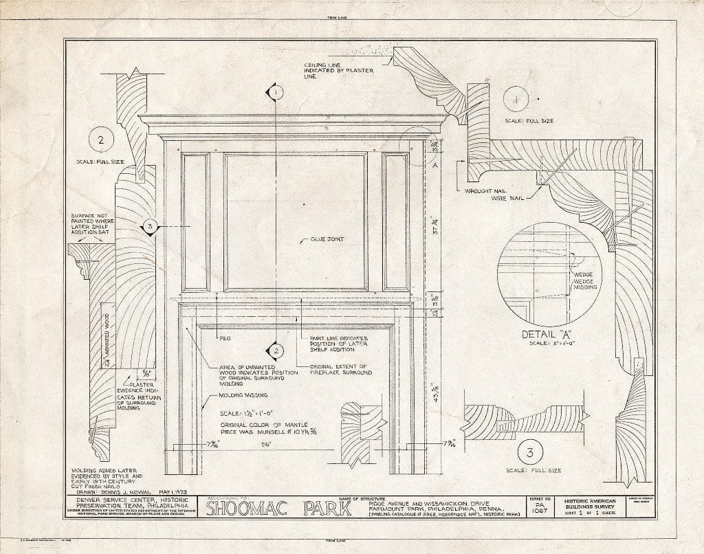 Blueprint HABS PA,51-Phila,259- (Sheet 6 of 6) - Shoomac Park, Ridge Avenue & Wissahickon Drive, Philadelphia, Philadelphia County, PA