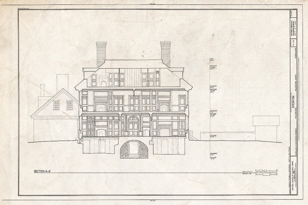 Blueprint HABS PA,51-Phila,8- (Sheet 8 of 10) - Stenton, Courtland & Eighteenth Streets, Philadelphia, Philadelphia County, PA