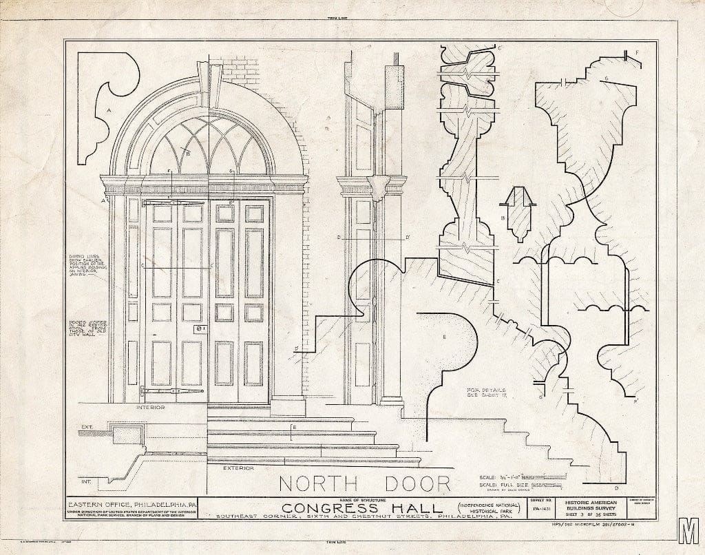 Blueprint HABS PA,51-Phila,6A- (Sheet 3 of 35) - Congress Hall, Sixth & Chestnut Streets, Philadelphia, Philadelphia County, PA