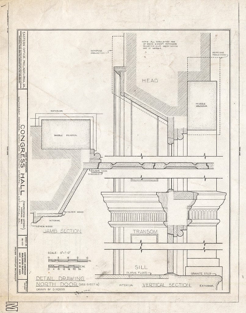 Blueprint HABS PA,51-Phila,6A- (Sheet 4 of 35) - Congress Hall, Sixth & Chestnut Streets, Philadelphia, Philadelphia County, PA