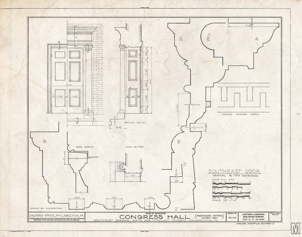 Blueprint HABS PA,51-Phila,6A- (Sheet 6 of 35) - Congress Hall, Sixth & Chestnut Streets, Philadelphia, Philadelphia County, PA
