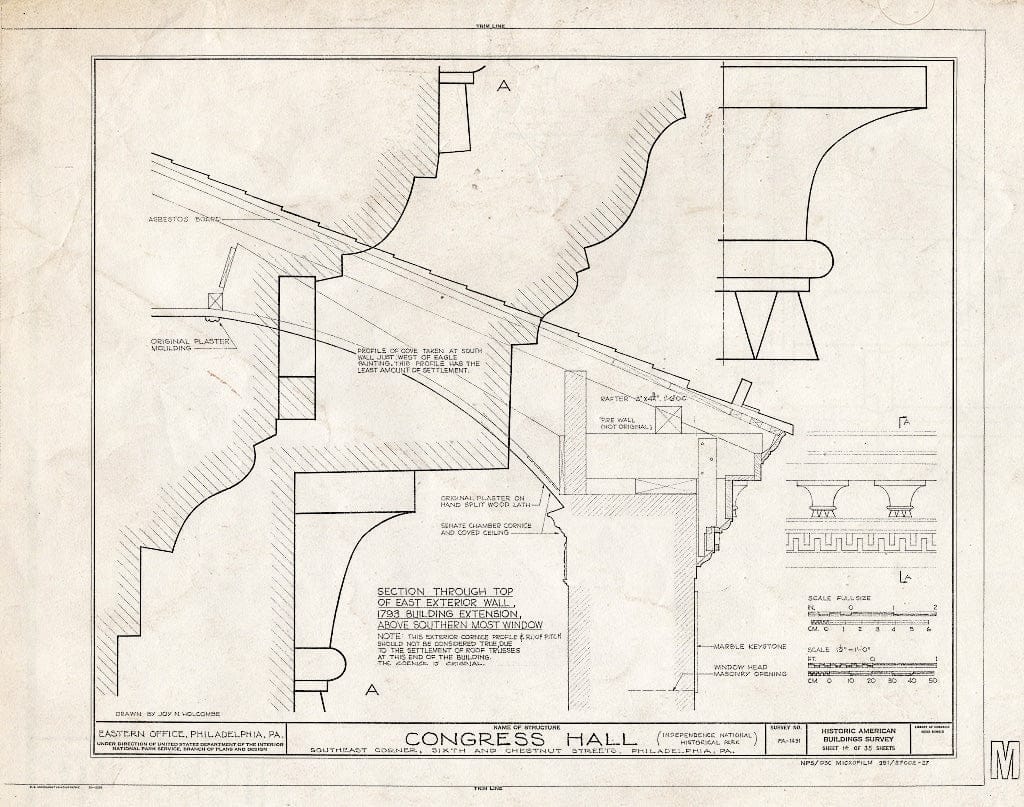 Blueprint HABS PA,51-Phila,6A- (Sheet 14 of 35) - Congress Hall, Sixth & Chestnut Streets, Philadelphia, Philadelphia County, PA