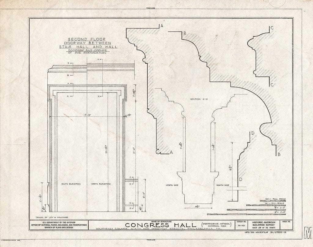 Blueprint HABS PA,51-Phila,6A- (Sheet 26 of 35) - Congress Hall, Sixth & Chestnut Streets, Philadelphia, Philadelphia County, PA