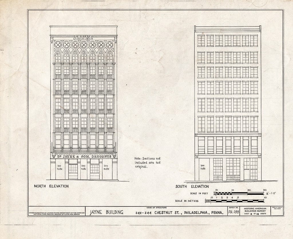 Blueprint HABS PA,51-Phila,237- (Sheet 4 of 16) - Jayne Building, 242-244 Chestnut Street, Philadelphia, Philadelphia County, PA