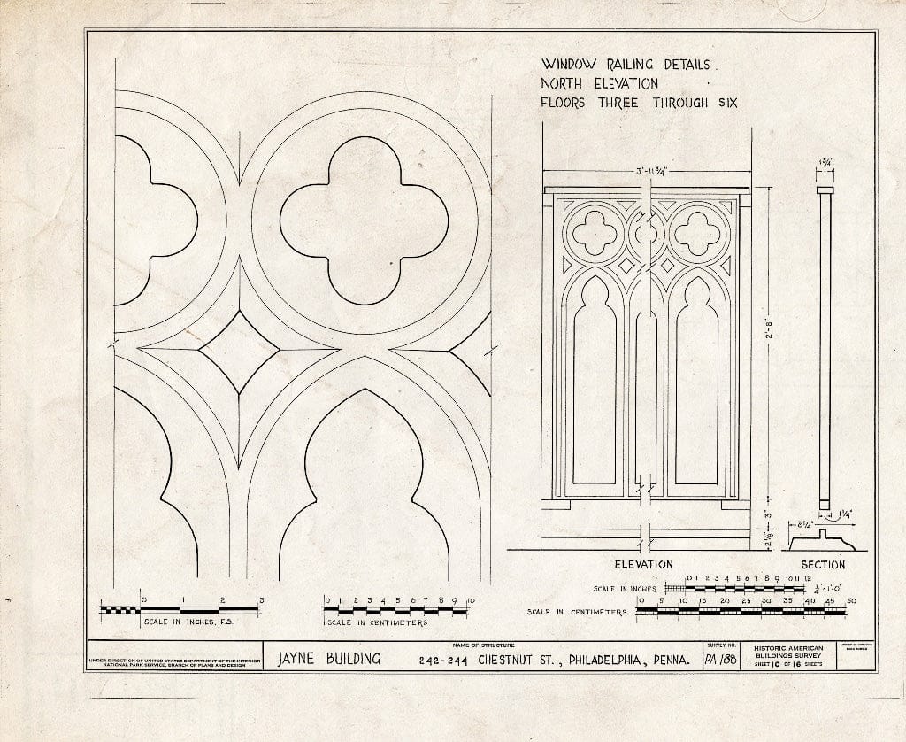 Blueprint HABS PA,51-Phila,237- (Sheet 10 of 16) - Jayne Building, 242-244 Chestnut Street, Philadelphia, Philadelphia County, PA