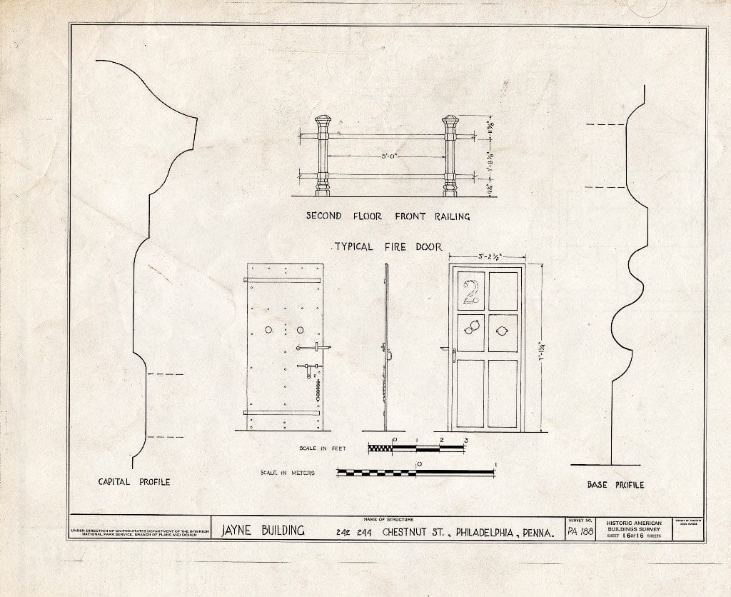 Blueprint HABS PA,51-Phila,237- (Sheet 16 of 16) - Jayne Building, 242-244 Chestnut Street, Philadelphia, Philadelphia County, PA