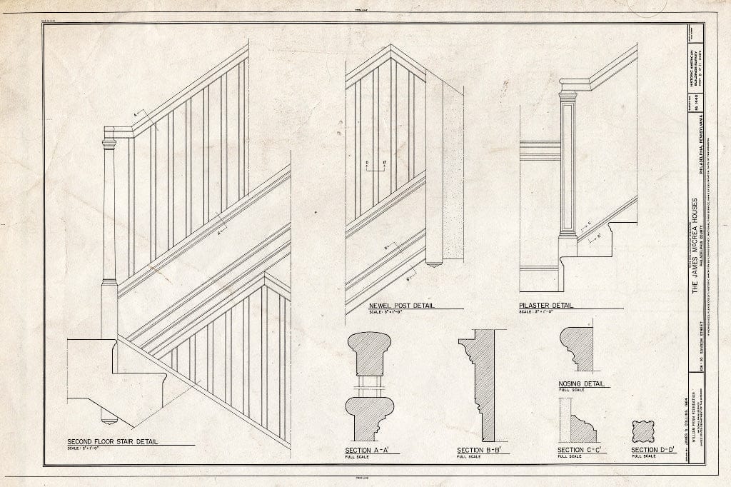 Blueprint HABS PA,51-Phila,564- (Sheet 8 of 11) - James McCrea Houses, 108-110 Sansom Street, Philadelphia, Philadelphia County, PA